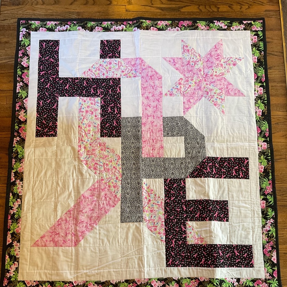 Breast Cancer lap quilt.